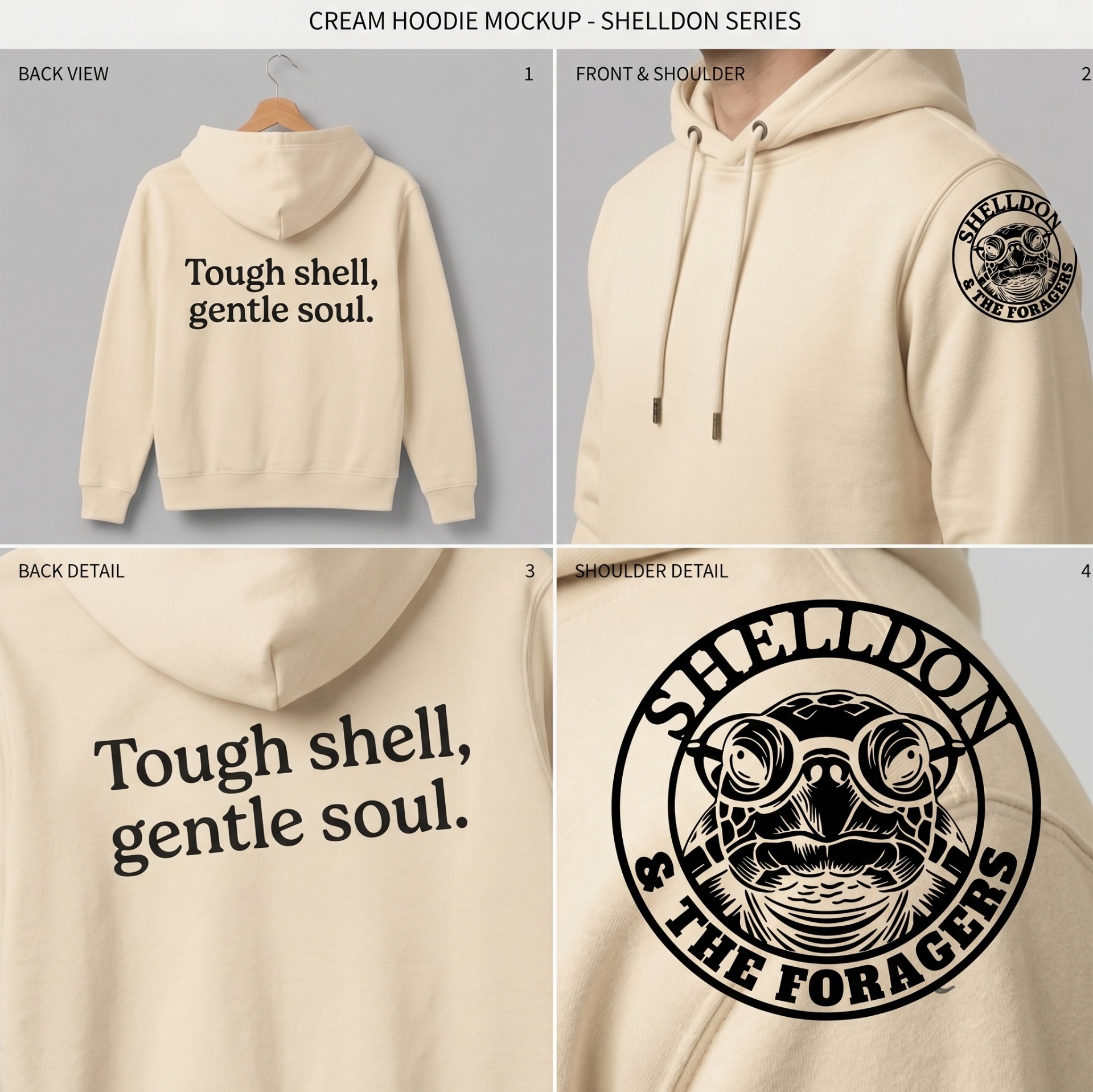 Tough shell, gentle soul. hoodie mockup